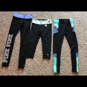 3 pairs women’s XS Victoria’s Secret pink leggings
